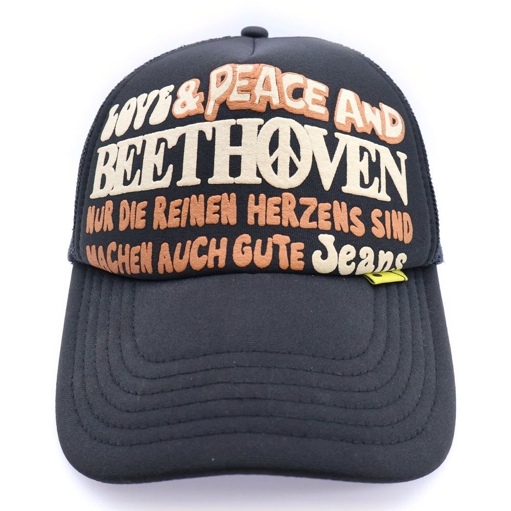KAPITAL(キャピタル) LOVE&PEACE AND BEETHOVE ラブアンドピース アンド ベートーヴェン メッシュキャップ K2009XH816 ブラック