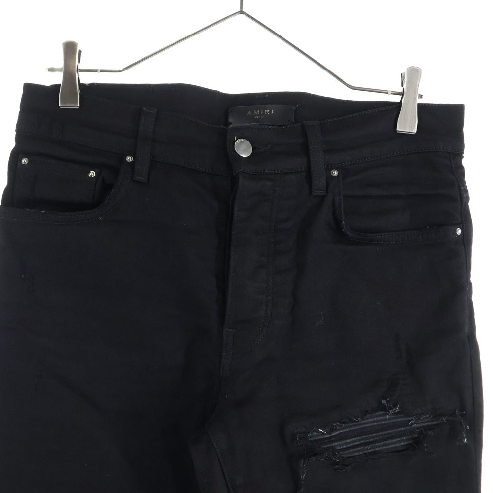 AMIRI(アミリ) MX1 JEAN レザー蛇腹切替 ダメージ加工 バイカー