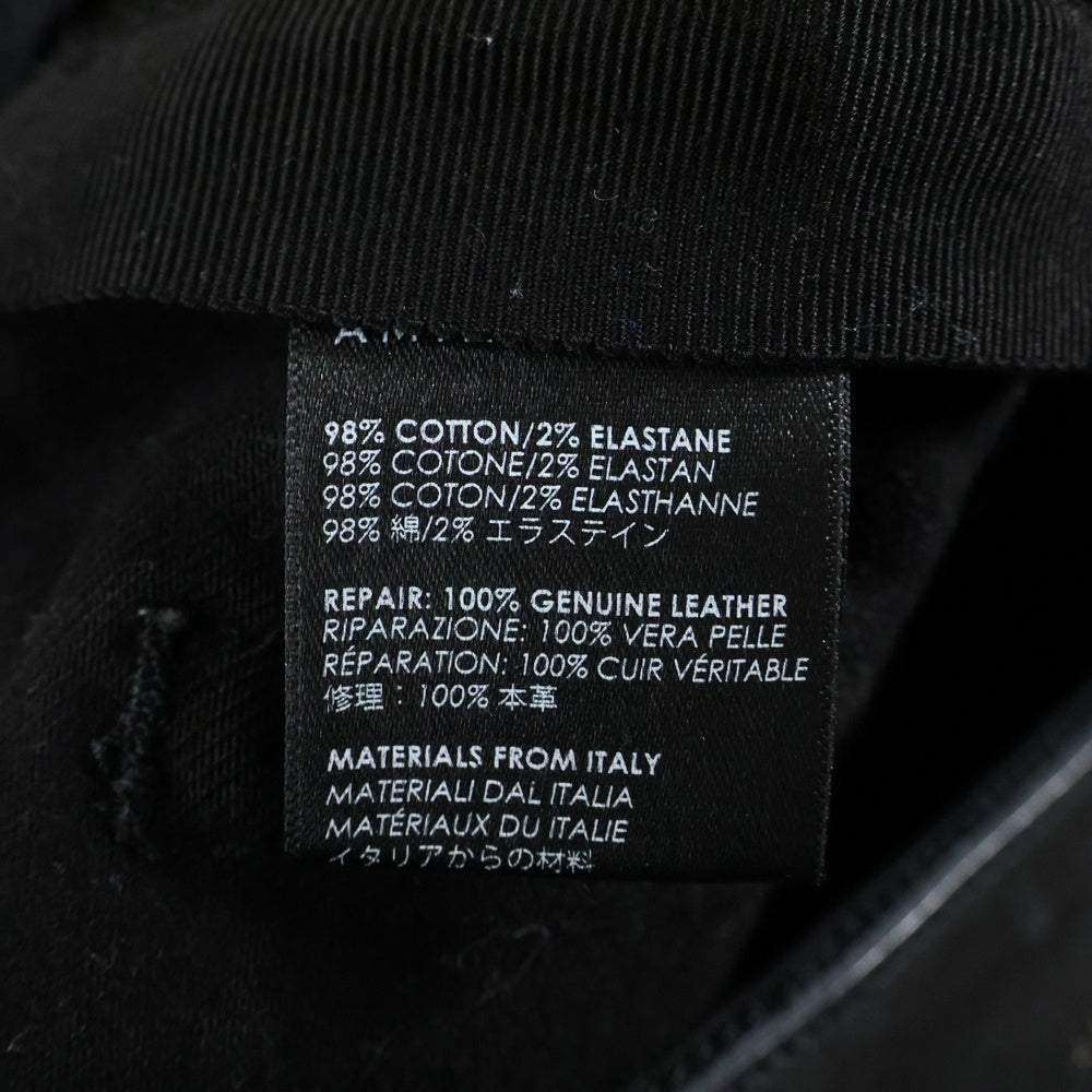 AMIRI(アミリ) MX1 JEAN レザー蛇腹切替 ダメージ加工 バイカースキニーデニムパンツ ブラック