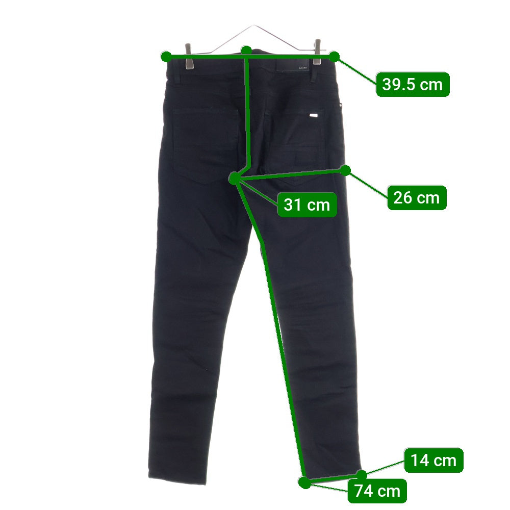 AMIRI(アミリ) MX1 JEAN レザー蛇腹切替 ダメージ加工 バイカー