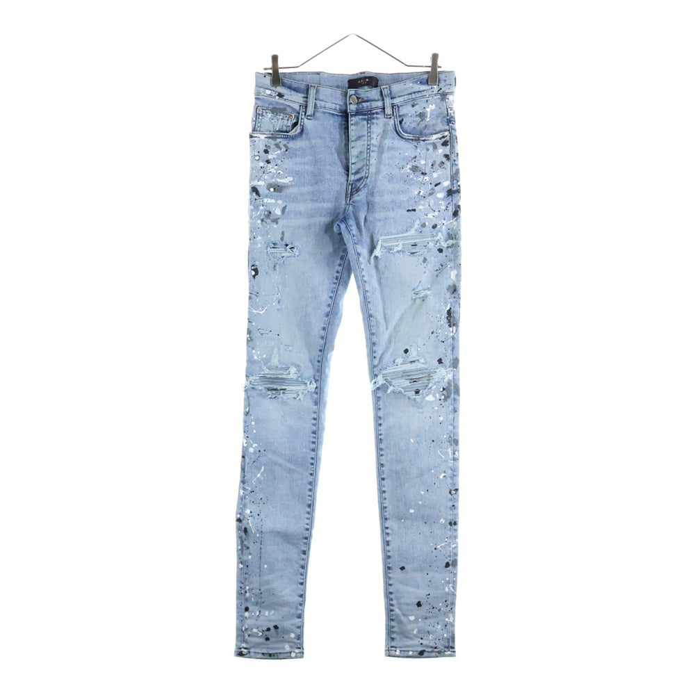 AMIRI(アミリ) MX-1 蛇腹ダメージペイント加工 スキニーデニムパンツ インディゴ