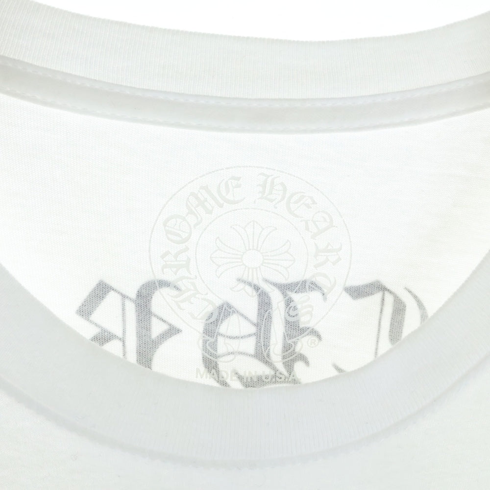 CHROME HEARTS(クロムハーツ) Vertical Logo Tee ヴァーティカルロゴ 長袖Tシャツ 胸ポケットロゴ バックロゴ 長袖カットソー ホワイト