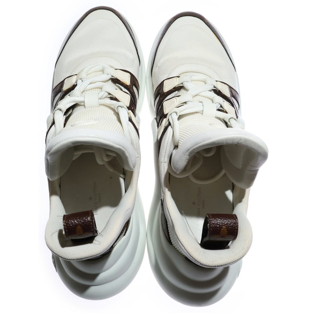 Louis Vuitton ハイカットスニーカー ホワイト/ブラウン LOUIS VUITTON(ルイヴィトン) LVアークライン モノグラム切り替え