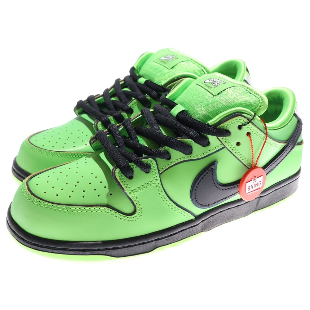 NIKE SB(ナイキエスビー) ×THE POWERPUFF GIRLS DUNK LOW PRO QS BUTTERCUP FZ8319-300 パワーパフガールズ ダンク バターカップ ローカットスニーカー グリーン/ブラック US9/27cm