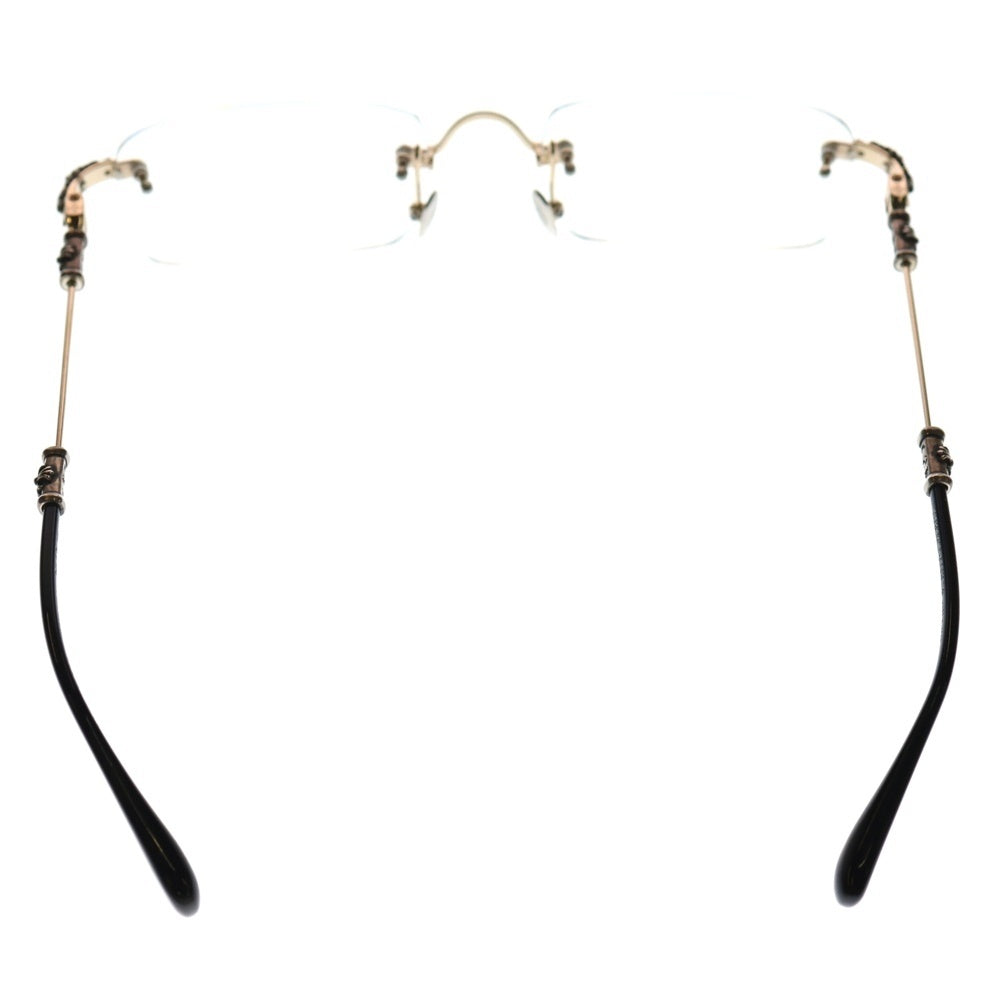 CHROME HEARTS(クロムハーツ) PILLS III 2サイドフローラル テンプル リムレス サングラス アイウェア 眼鏡 ゴールド/シルバー