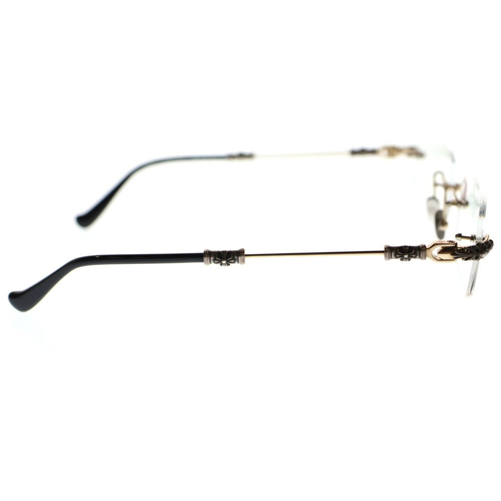 CHROME HEARTS(クロムハーツ) PILLS III 2サイドフローラル テンプル リムレス サングラス アイウェア 眼鏡 ゴールド/シルバー