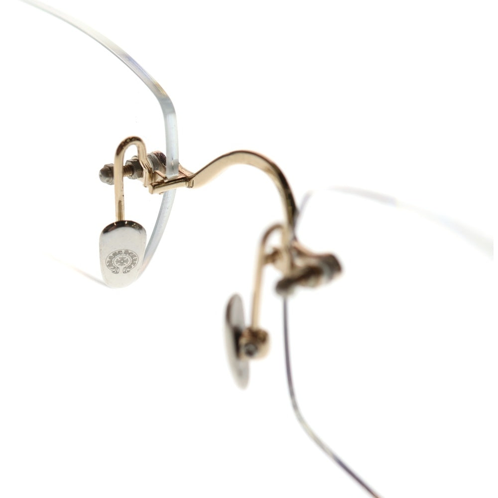 CHROME HEARTS(クロムハーツ) PILLS III 2サイドフローラル テンプル リムレス サングラス アイウェア 眼鏡 ゴールド/シルバー