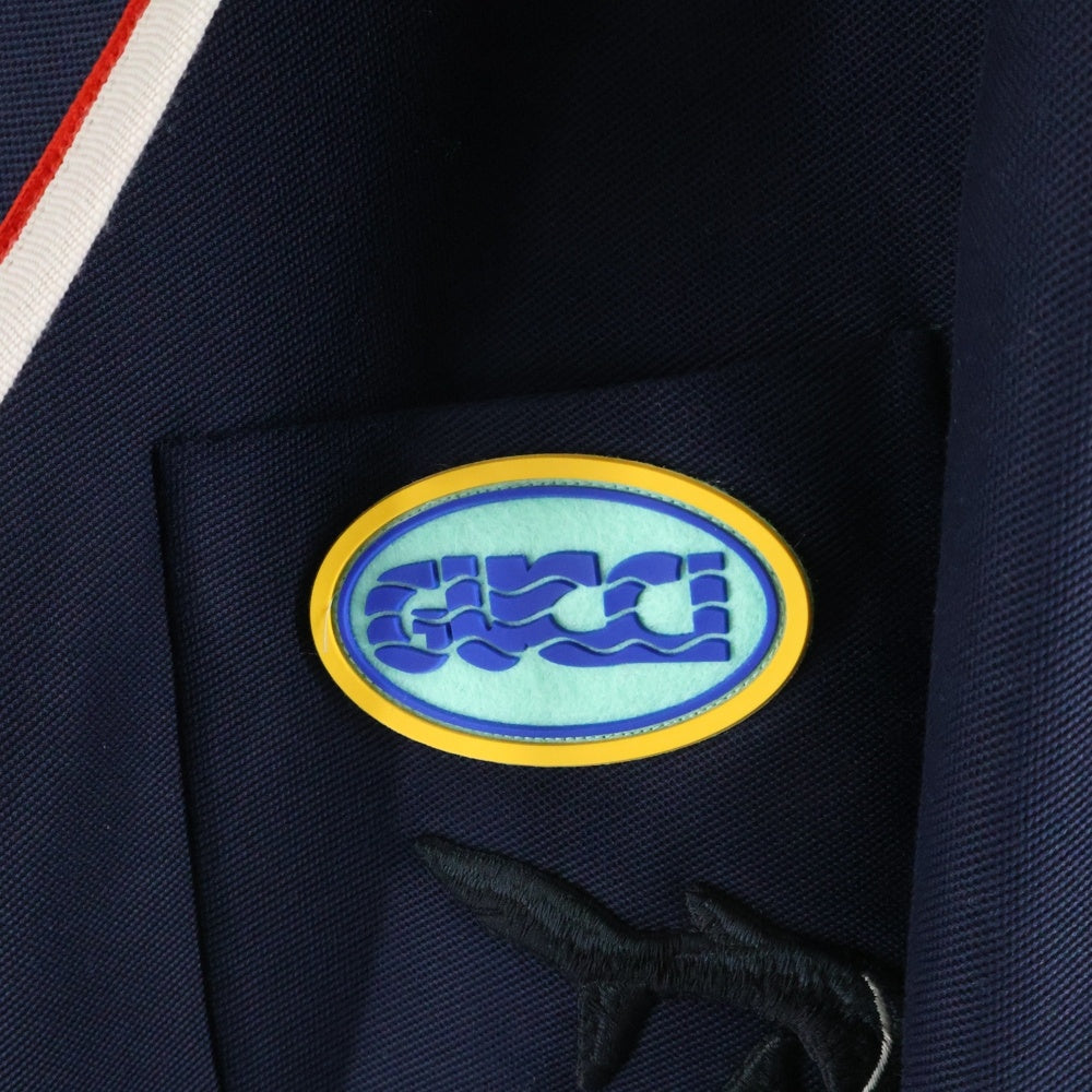 GUCCI(グッチ) シャーク刺繍 胸ロゴワッペン パイピングブレザー