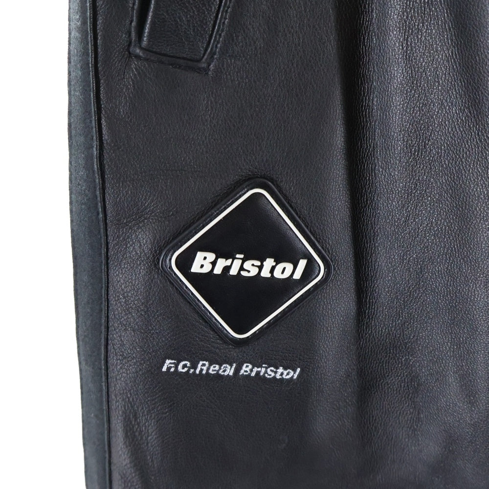 F.C.R.B./F.C.Real Bristol/FCRB(エフシーアールビー/エフシーレアルブリストル) 25AW LEATHER TRACK PANTS レザートラックパンツ ジョガーパンツ ブラック FCRB-252080