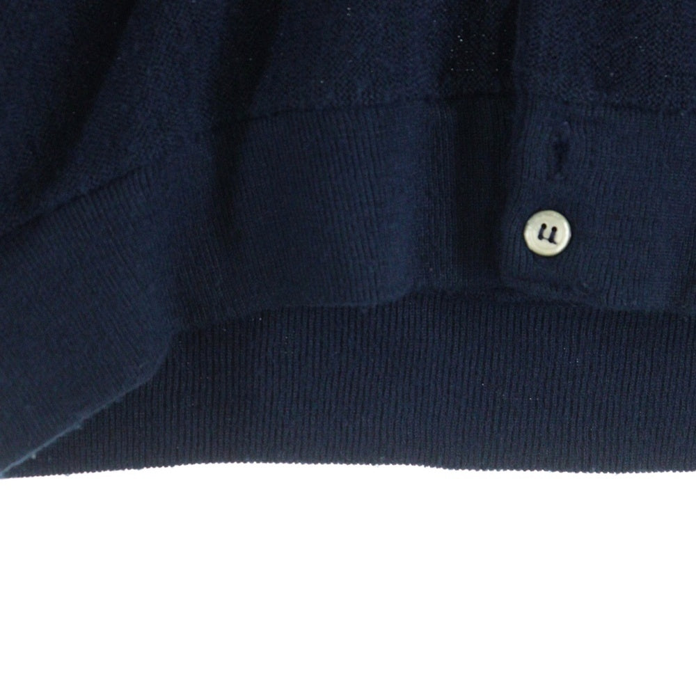 LACOSTE(ラコステ) OLD USA製 ロゴ刺繍 長袖ニット カーディガン ネイビー