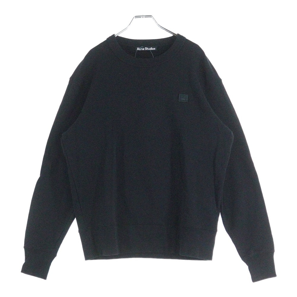 Acne Studios(アクネ ストゥディオズ) 胸ロゴワッペン クルーネックスウェット トレーナー ブラック FA-UX-SWEA000089
