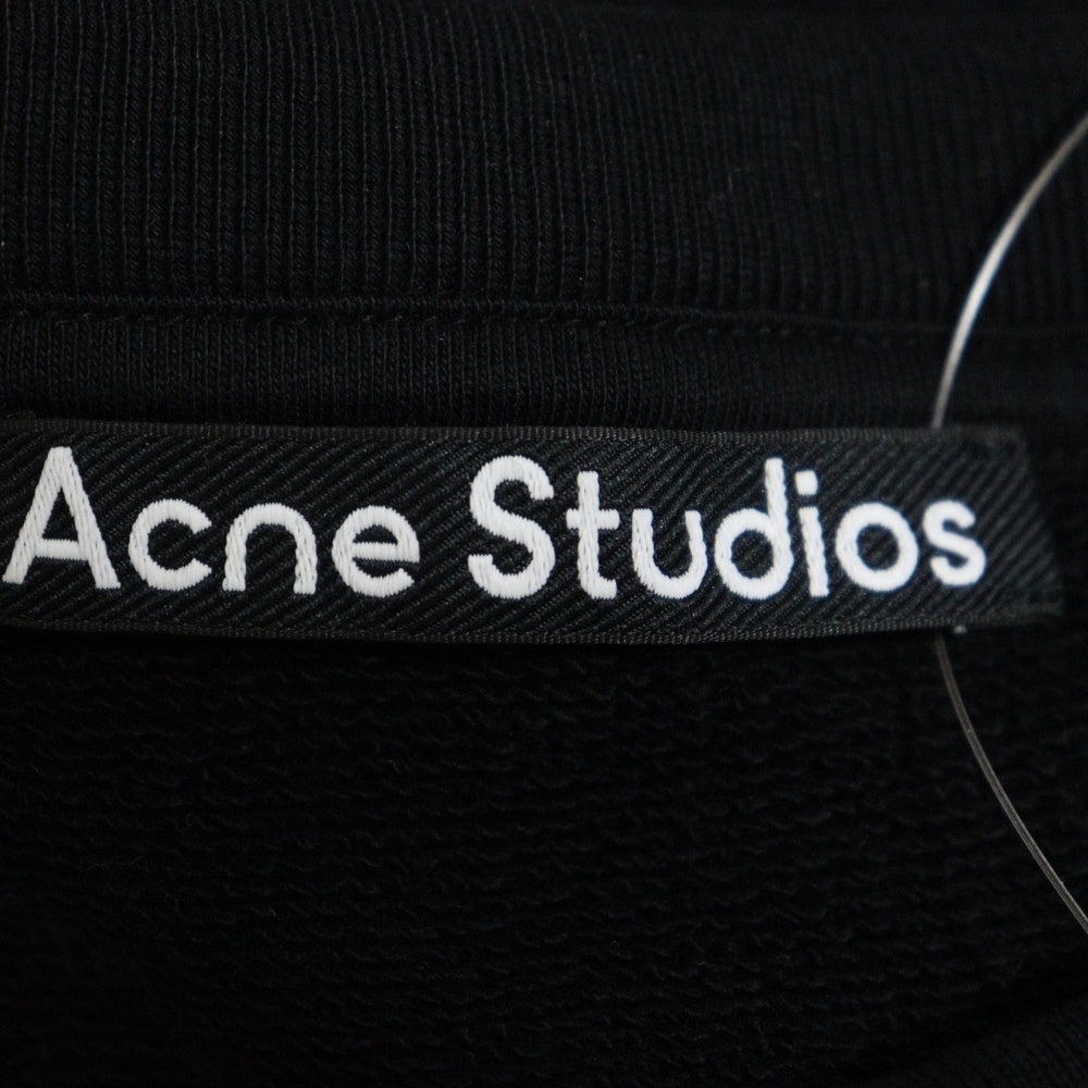 Acne Studios(アクネ ストゥディオズ) 胸ロゴワッペン クルーネックスウェット トレーナー ブラック FA-UX-SWEA000089