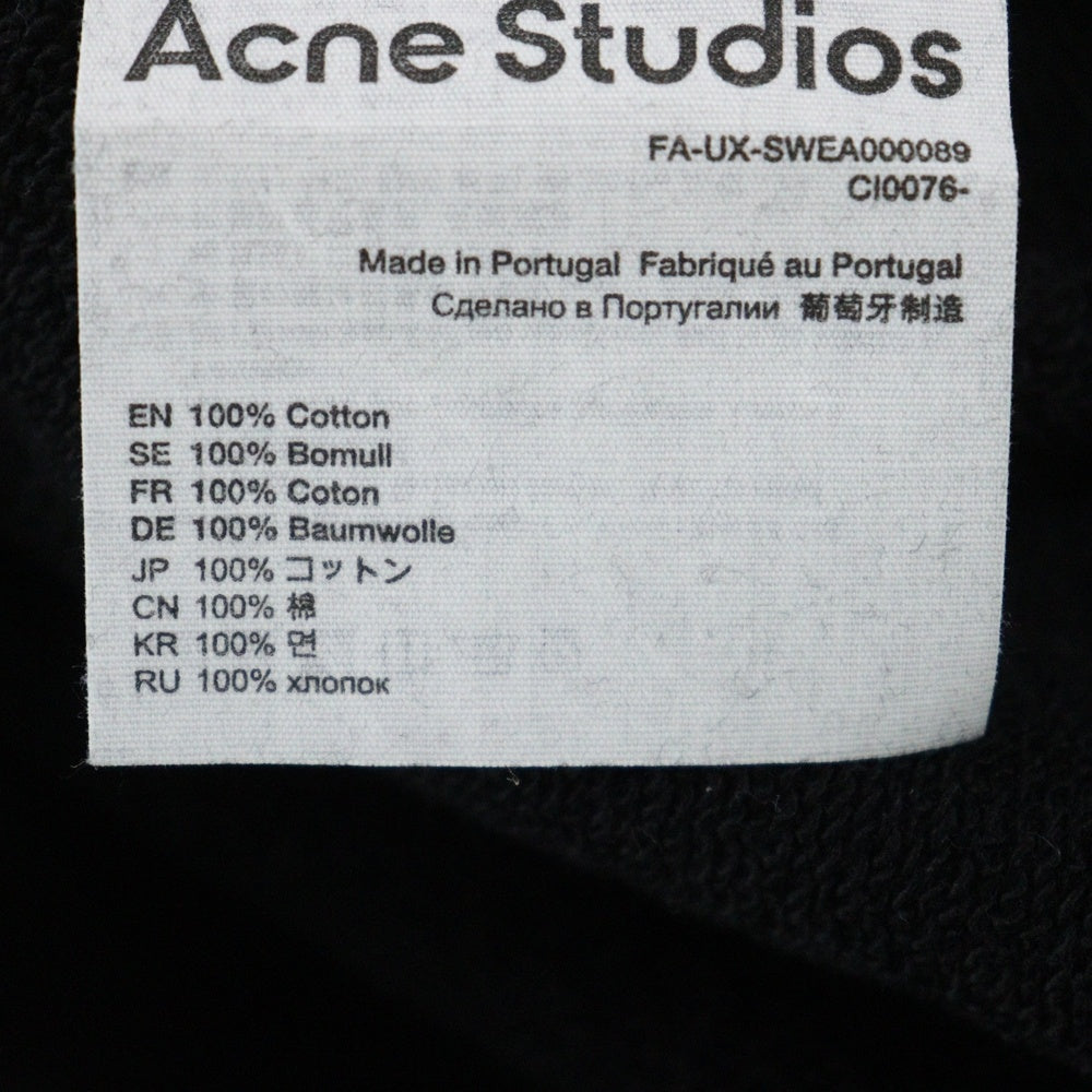 Acne Studios(アクネ ストゥディオズ) 胸ロゴワッペン クルーネックスウェット トレーナー ブラック FA-UX-SWEA000089