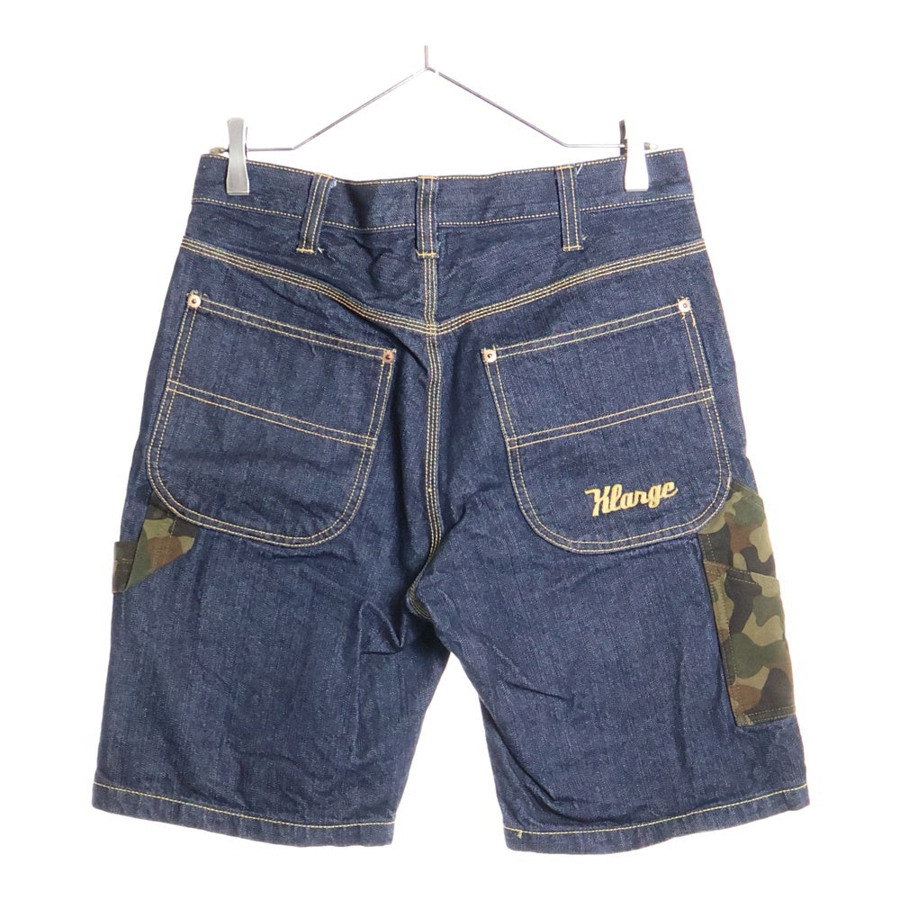 X-LARGE(エクストララージ) バックポケットロゴ刺繍 ペインターハーフパンツ デニムショーツ インディゴ 0141706