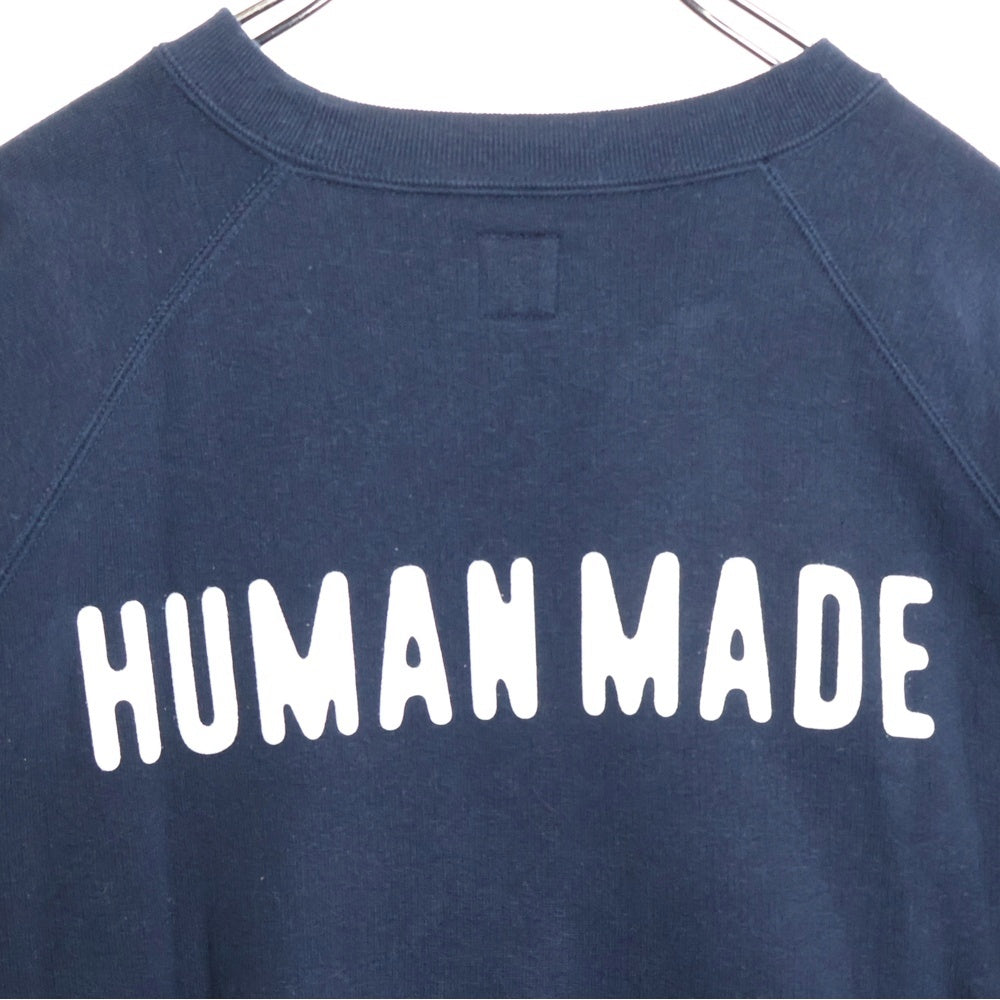 HUMAN MADE(ヒューマンメイド) ハートロゴ バックプリント クルーネックスウェット トレーナー ネイビー