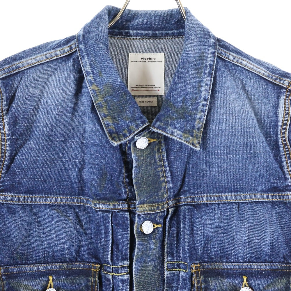 VISVIM(ヴィスヴィム) 19AW SS 101 JKT DRY DMGD-1000 ダメージ加工 デニムジャケット インディゴ 0119205006006