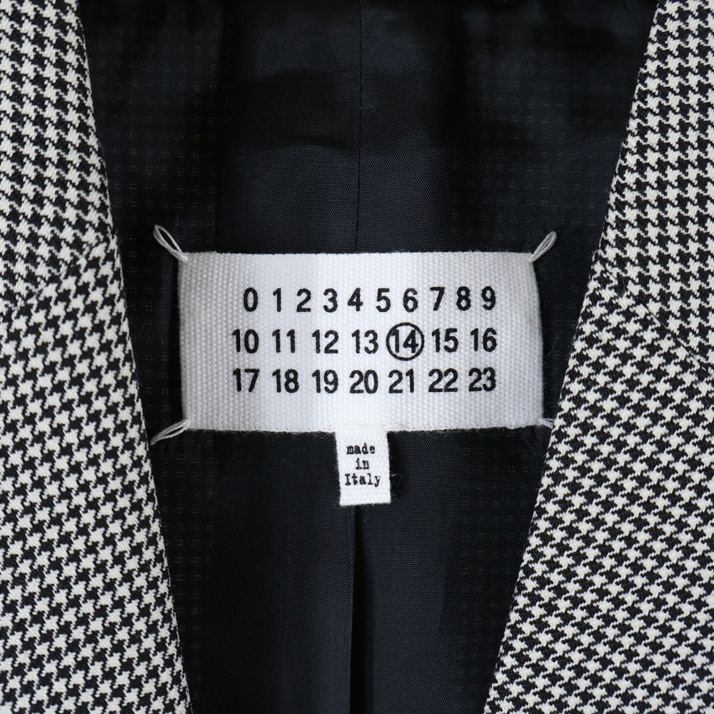 Maison Margiela(メゾンマルジェラ) 20AW セットアップ スーツ ウール 千鳥格子柄 2B テーラードジャケット スラックスパンツ ブラック/ホワイト S50FT0109 S52938