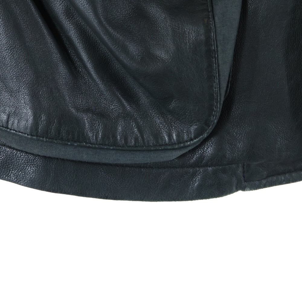 EMPORIO ARMANI(エンポリオアルマーニ) ラムレザー テーラードジャケット ブラック B1G03P