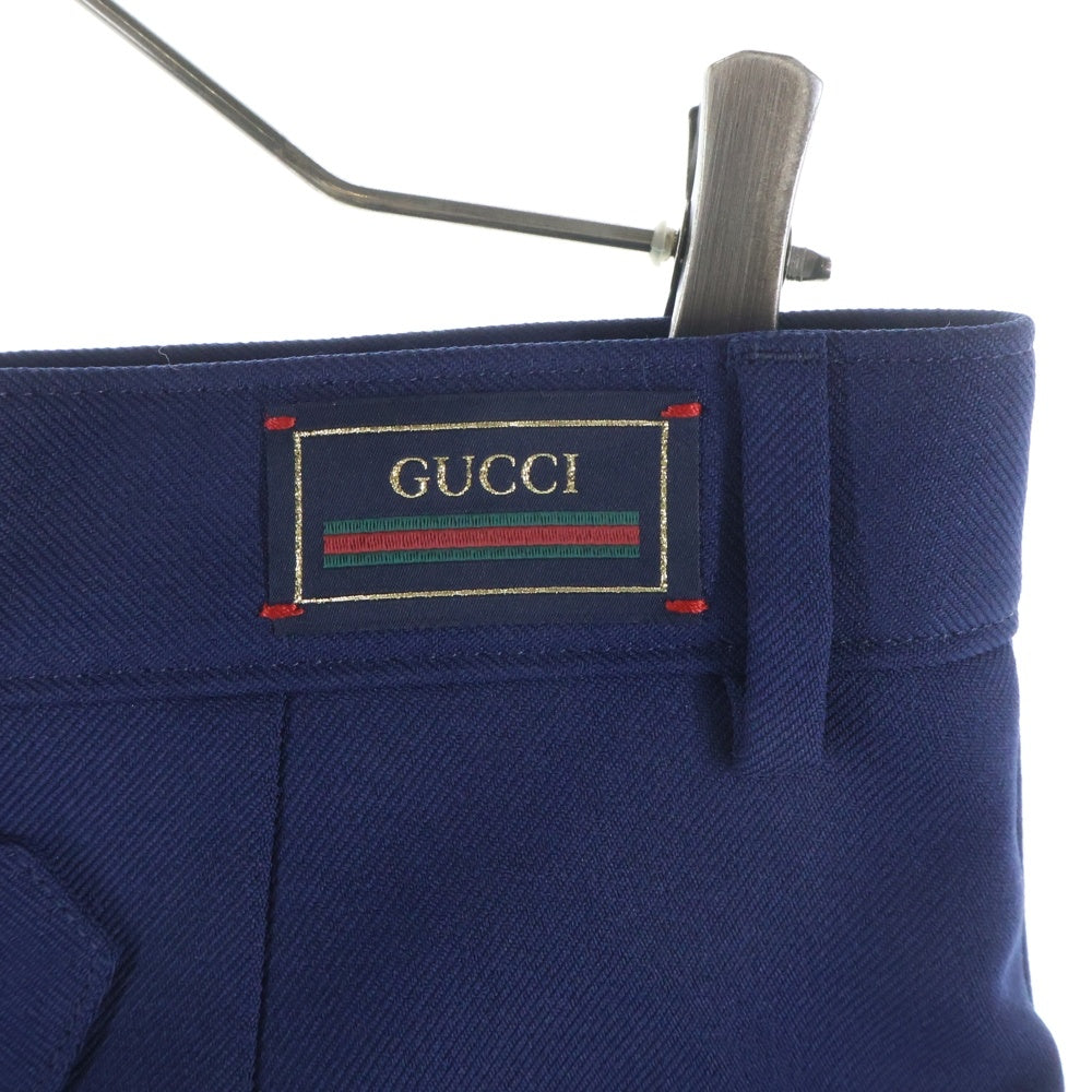 GUCCI(グッチ) センタープレス バックベルト スラックスパンツ
