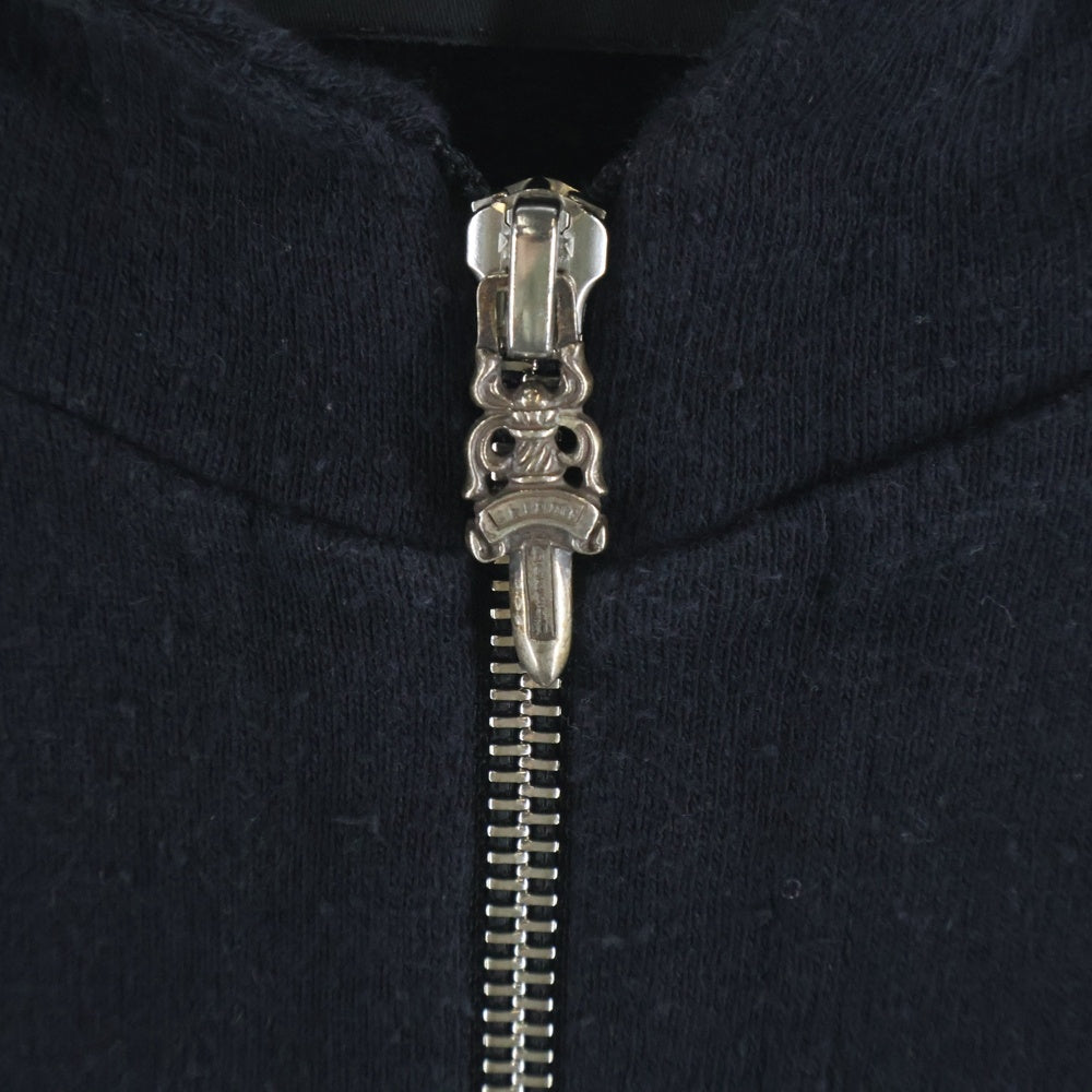 CHROME HEARTS(クロムハーツ) OLD ダガーハーフジップ 袖クロスパッチ付き ハーフジップ パーカー ブラック