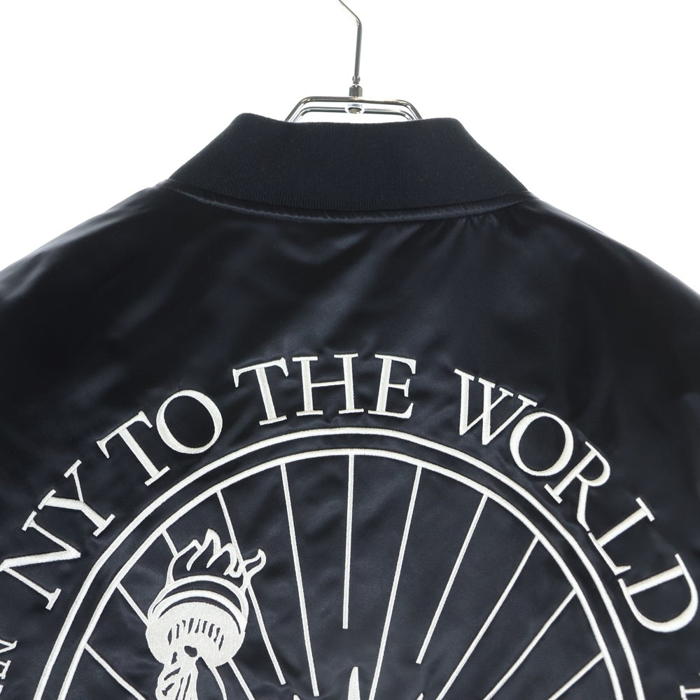 KITH(キス) NY to the World Satin Bomber Jacket 両面刺繍 ナイロン ボンバージャケット ブラック KHM010675