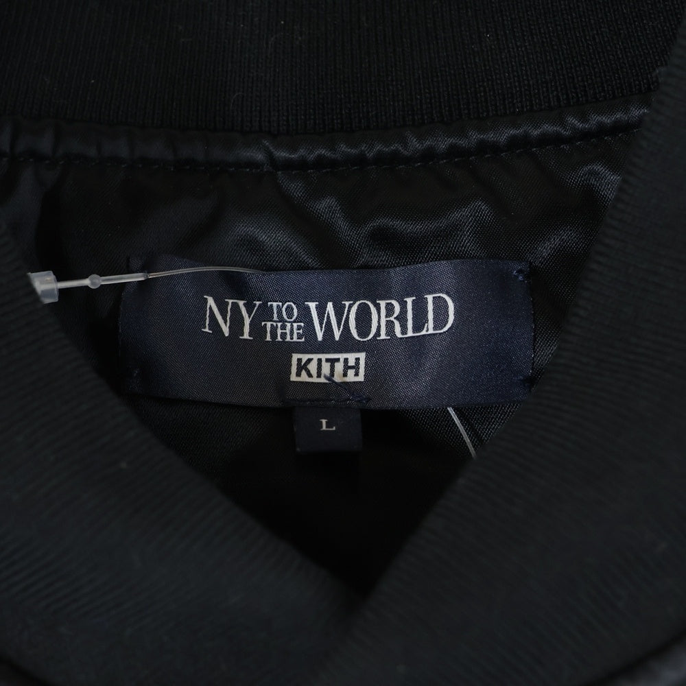 KITH(キス) NY to the World Satin Bomber Jacket 両面刺繍 ナイロン ボンバージャケット ブラック KHM010675