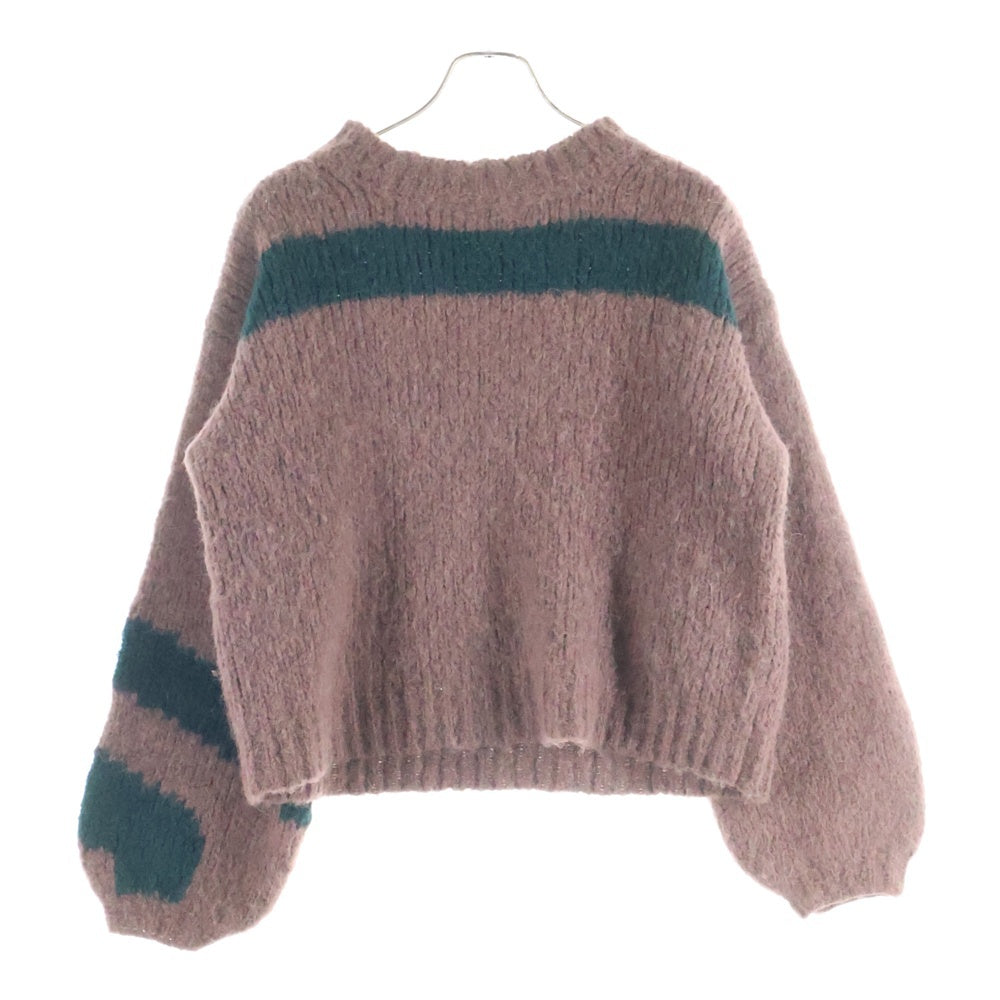 DRIES VAN NOTEN(ドリスヴァンノッテン) クロップド丈 クルーネック モヘア ニット セーター ブラウン レディース