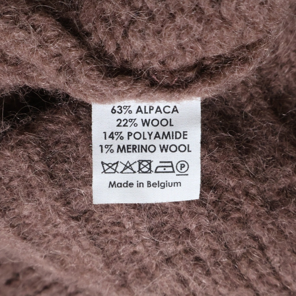 DRIES VAN NOTEN(ドリスヴァンノッテン) クロップド丈 クルーネック モヘア ニット セーター ブラウン レディース