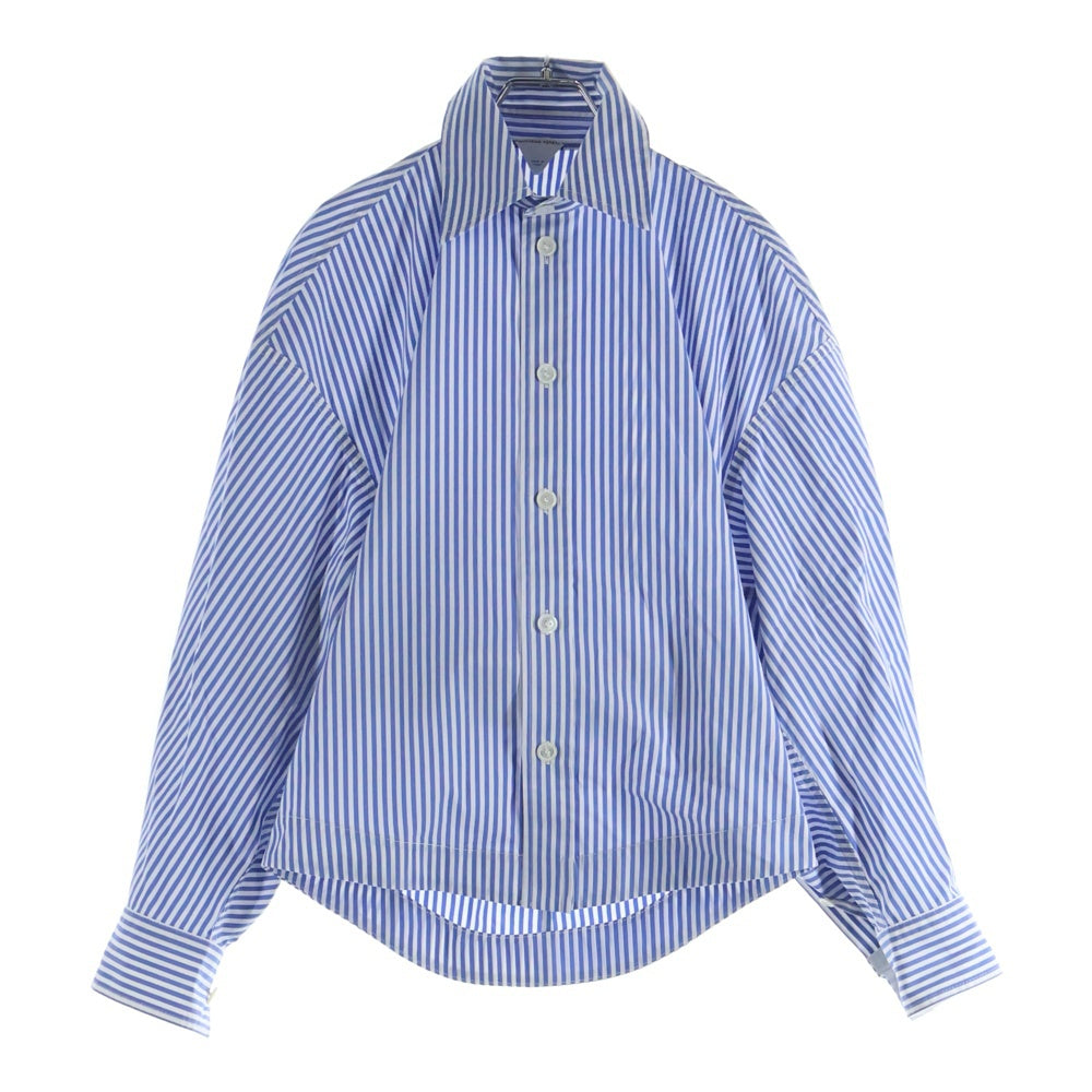 BOTTEGA VENETA(ボッテガヴェネタ) ストライプ コットン 長袖シャツ ブルー/ホワイト 725636 V2FC0 レディース
