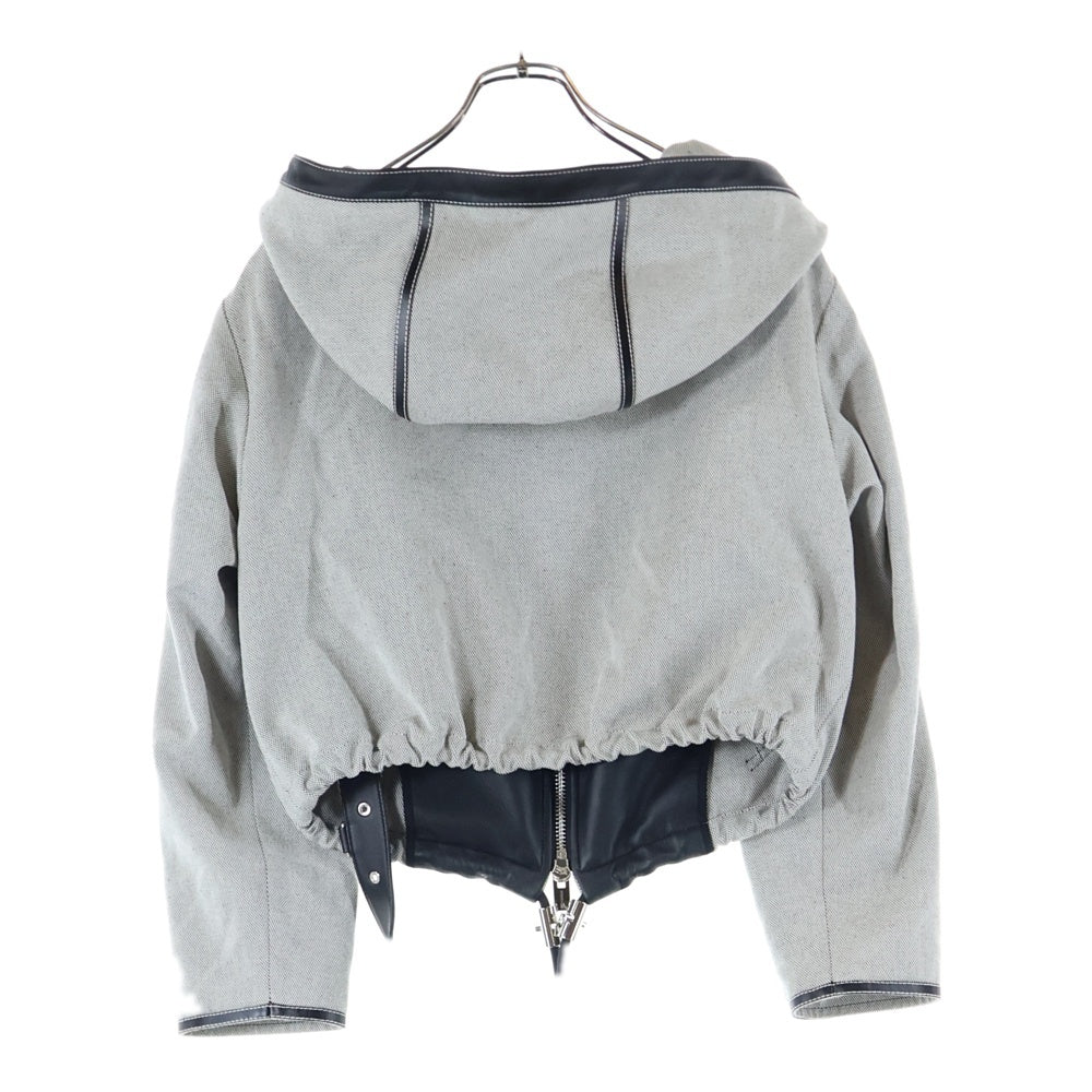 BURBERRY(バーバリー) クロップド丈 フード付き コットン ジップアップ  