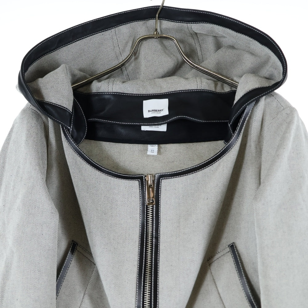 BURBERRY(バーバリー) クロップド丈 フード付き コットン ジップアップ  