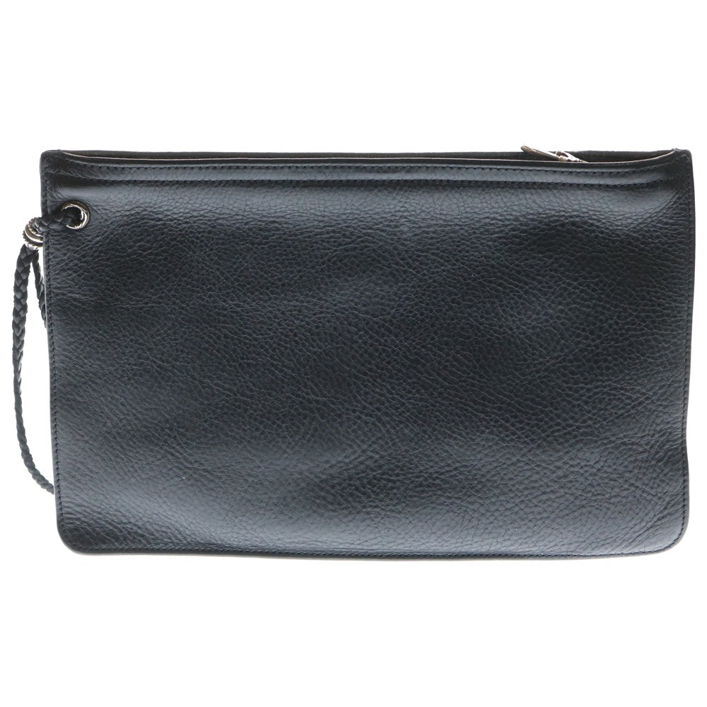 CHROME HEARTS(クロムハーツ) FLAT MED PLANE レザー ストラップ クラッチバッグ ブラック