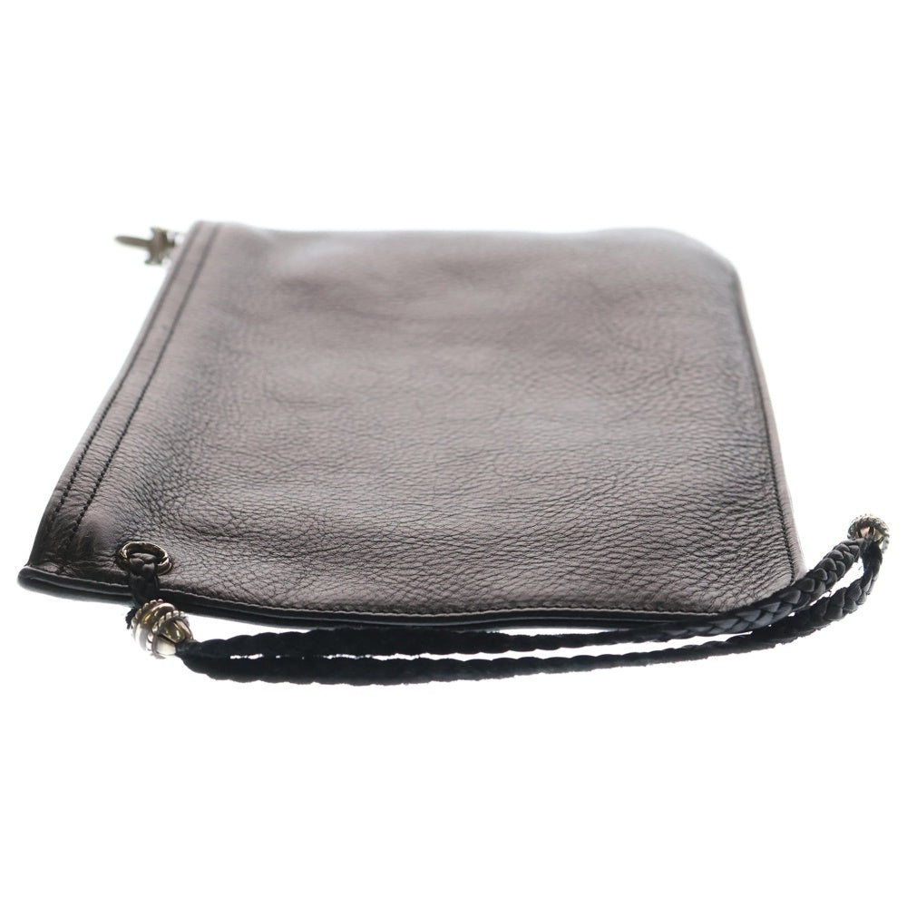 CHROME HEARTS(クロムハーツ) FLAT MED PLANE レザー ストラップ クラッチバッグ ブラック