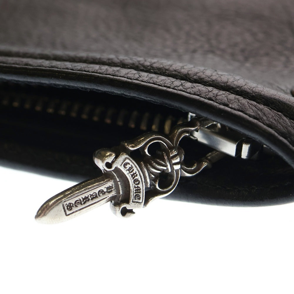 CHROME HEARTS(クロムハーツ) FLAT MED PLANE レザー ストラップ クラッチバッグ ブラック