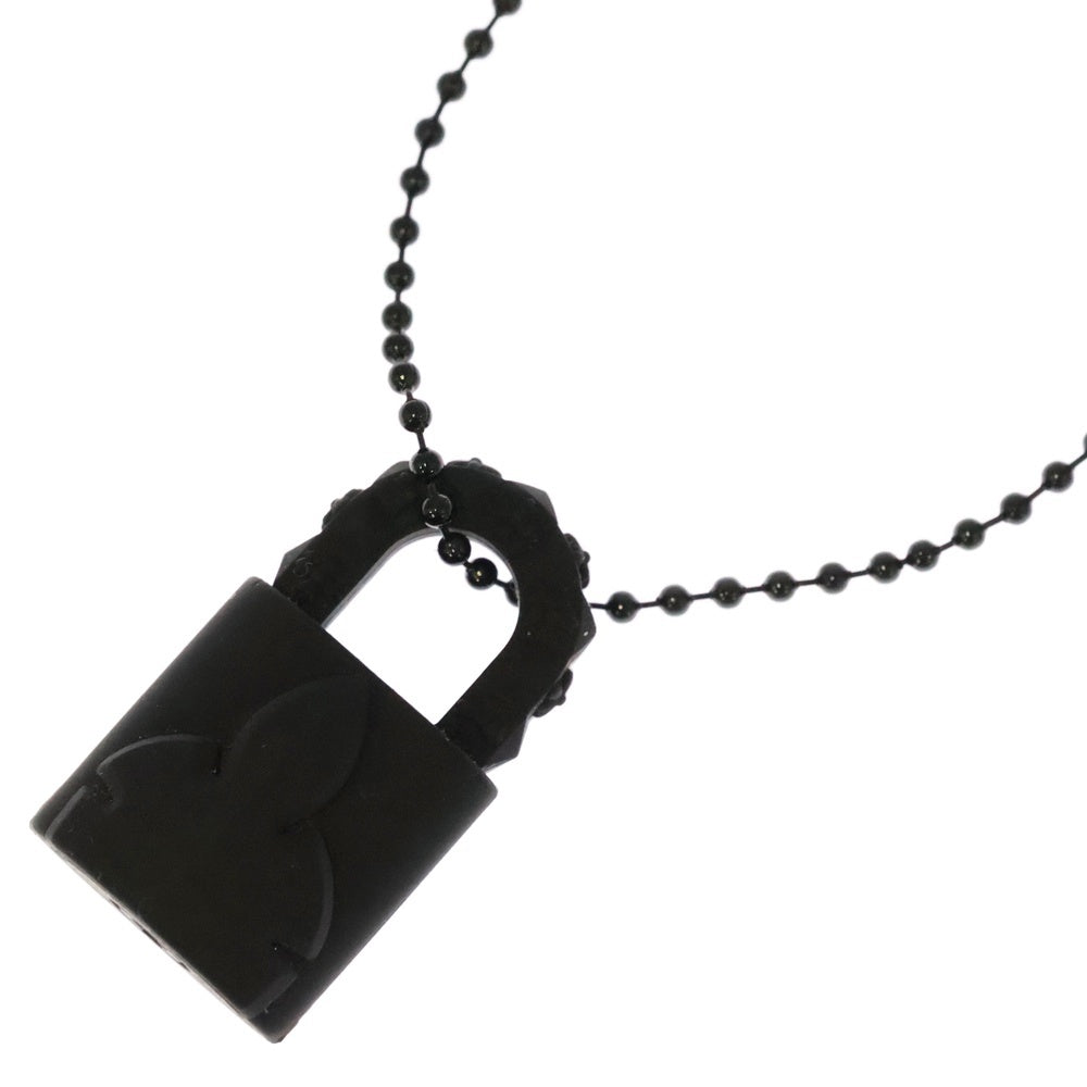 CHROME HEARTS(クロムハーツ) PADLOCK FLERKNEE SLCN パドロックフレアニー ラバーネックレス シリコン ブラック BCA295