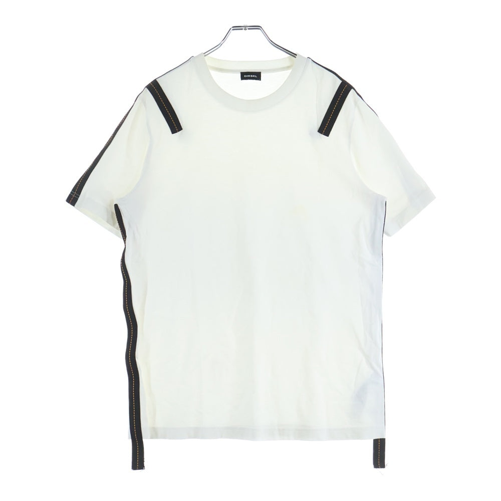 DIESEL(ディーゼル) ショルダーライン クルーネック 半袖Tシャツ ホワイト HK000003