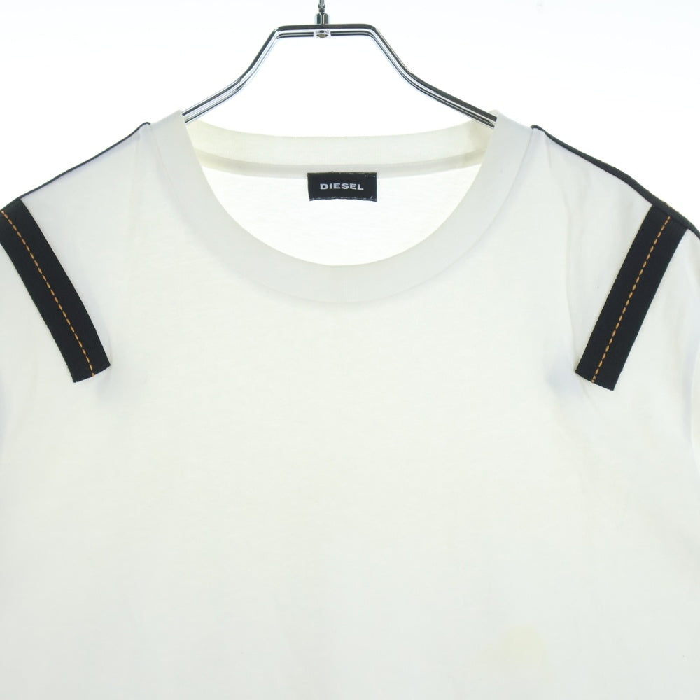 DIESEL(ディーゼル) ショルダーライン クルーネック 半袖Tシャツ ホワイト HK000003