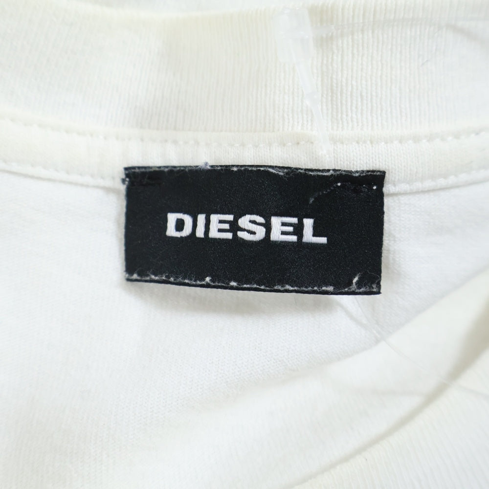 DIESEL(ディーゼル) ショルダーライン クルーネック 半袖Tシャツ ホワイト HK000003
