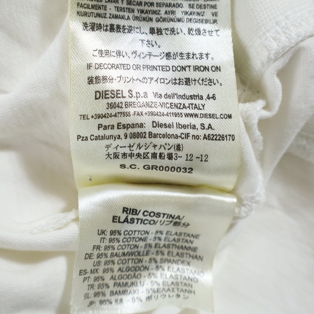 DIESEL BLACK GOLD(ディーゼルブラックゴールド) フードドッキング コットン 長袖Tシャツ ホワイト