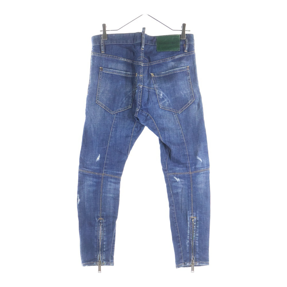 DSQUARED2(ディースクエアード) 18AW SKATER JEANS ダメージ加工 デニム スキニーパンツ インディゴ S74LB0419 S30342