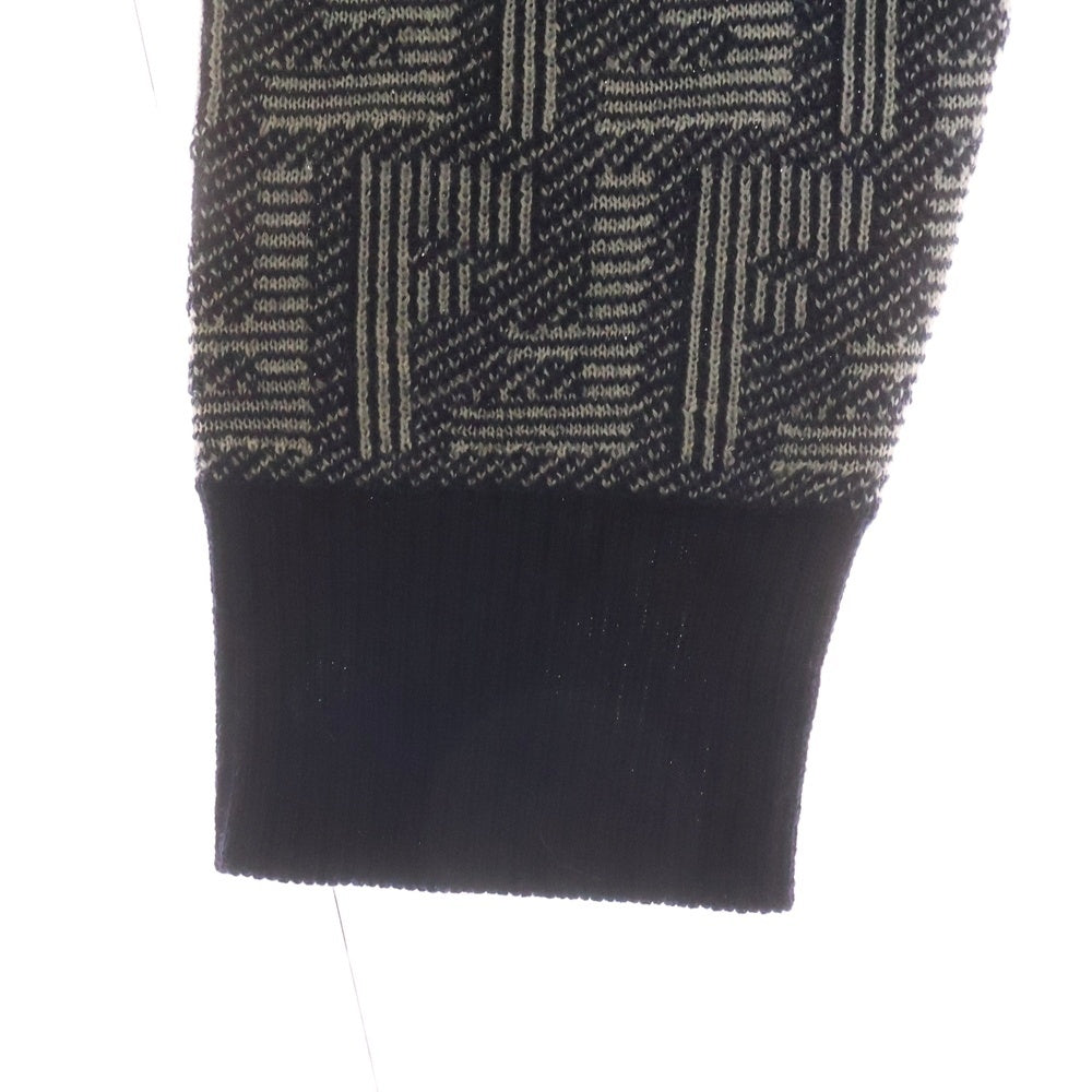 FENDI(フェンディ) FFロゴ 総柄 Vネック カーディガン ネイビー FZC491 APJH