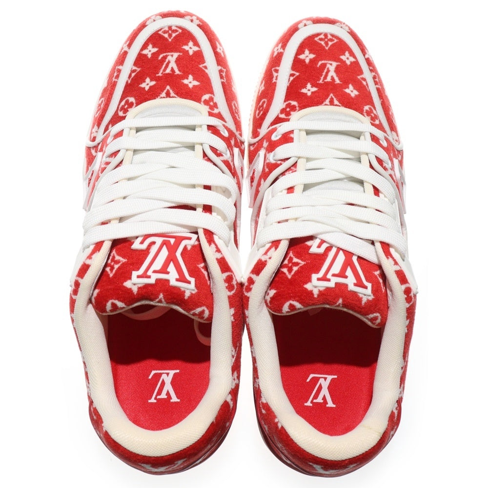 LOUIS VUITTON(ルイヴィトン) LV Trainer 1ABFSQ LVトレイナー ライン ベロアローカットスニーカー レッド