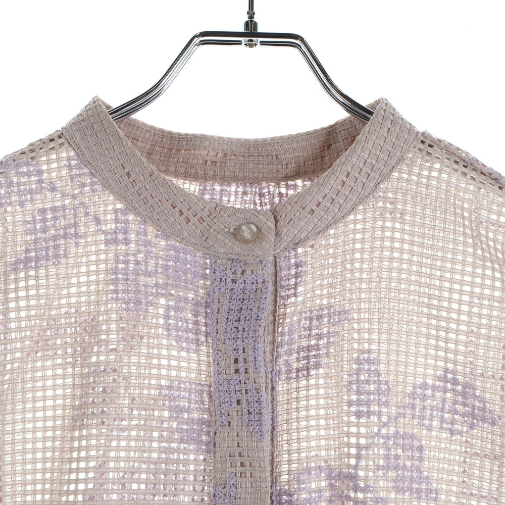 AMERI(アメリ) MEDI CROSS SHIRT メディクロス 長袖シャツ パープル レディース 02210430310