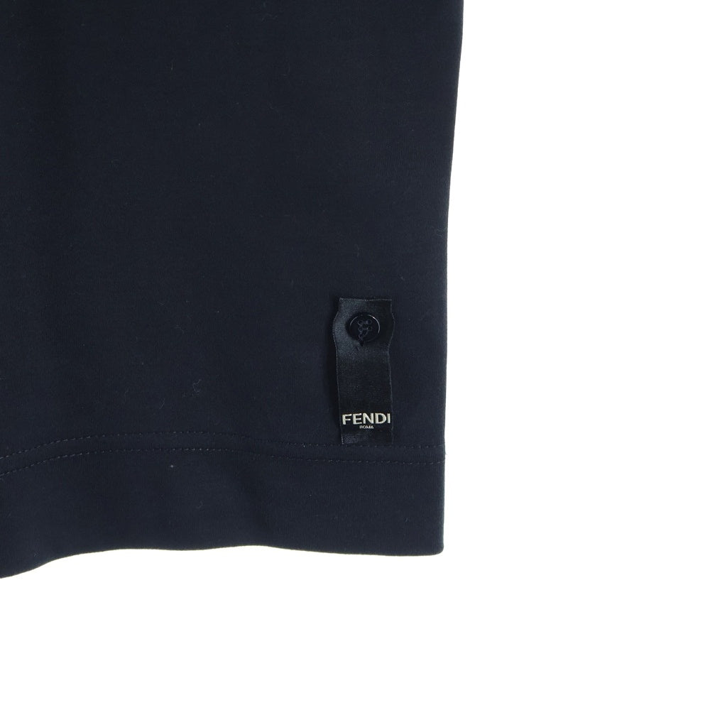 FENDI(フェンディ) 25SS メタリックロゴ 半袖Tシャツ クルーネックカットソー ブラック FY0936 ARYY