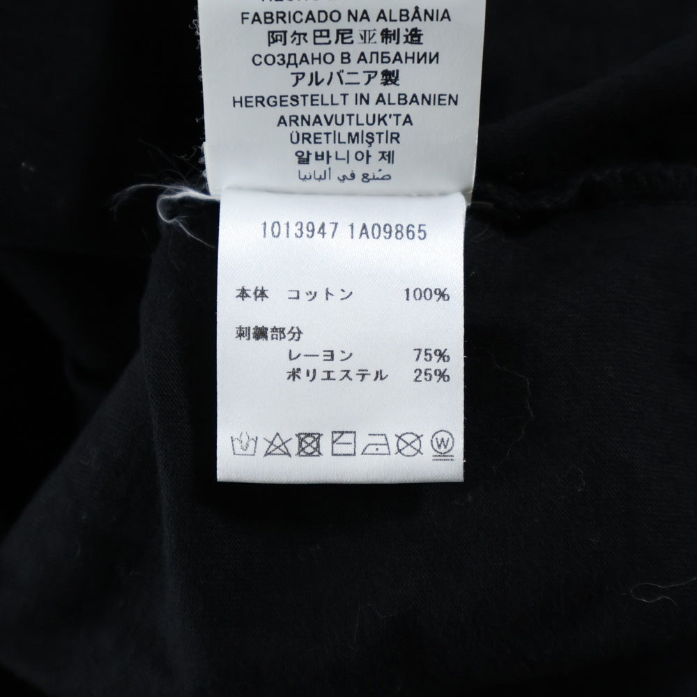 VERSACE(ヴェルサーチ) MILANO L/S TEE ロゴ刺繍長袖Tシャツ ロングスリーブカットソー ブラック 1013947