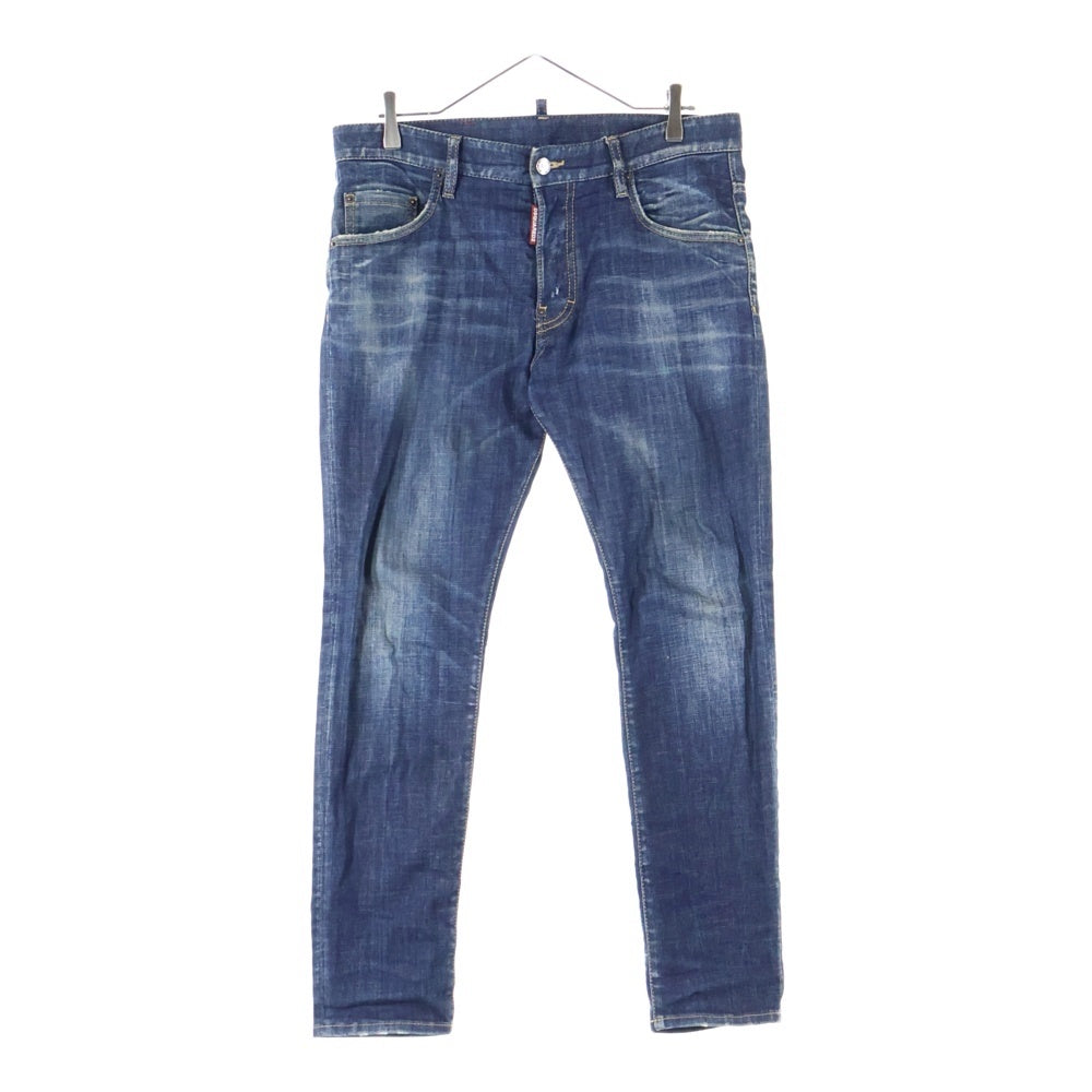 DSQUARED2(ディースクエアード) SKATER JEAN ボタンフライ スキニーデニムパンツ インディゴ S74LB1133S30342