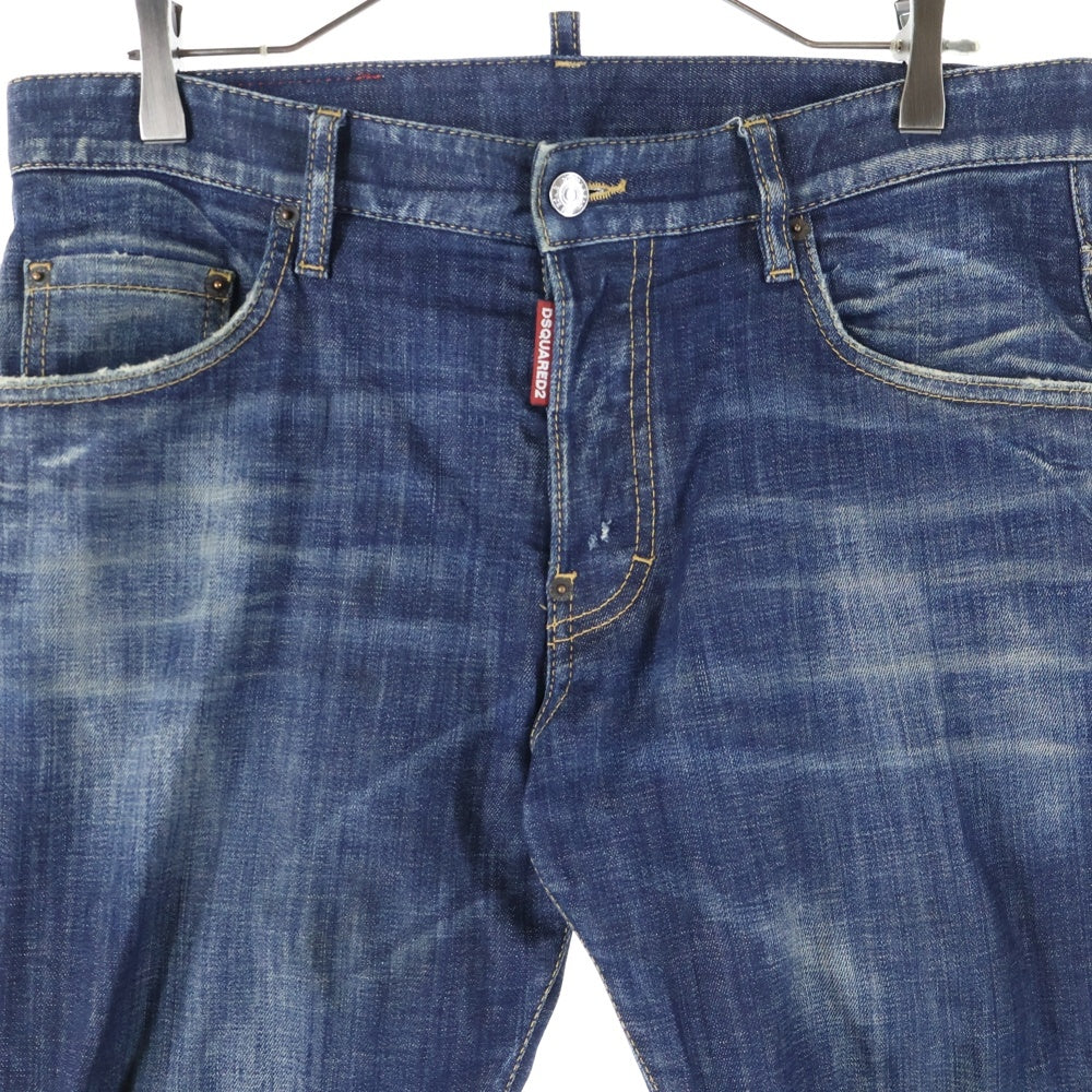 DSQUARED2(ディースクエアード) SKATER JEAN ボタンフライ スキニーデニムパンツ インディゴ S74LB1133S30342