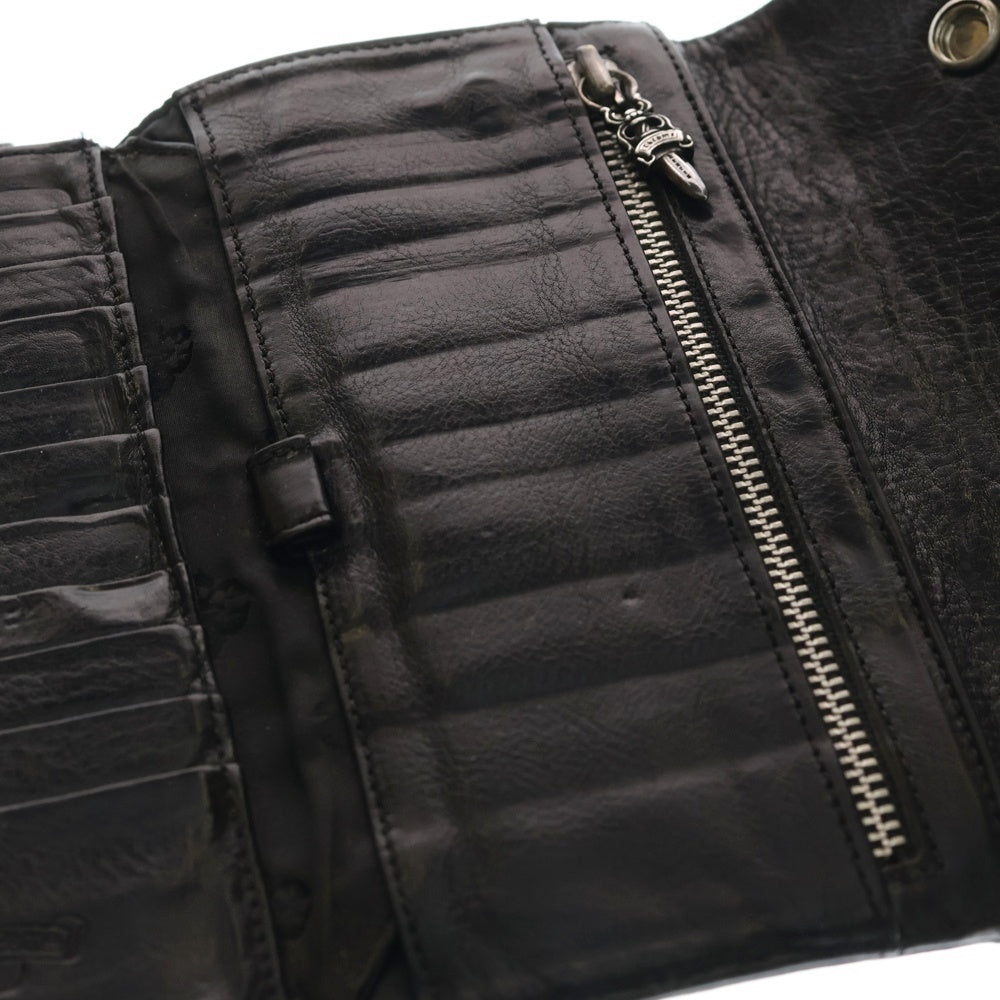 CHROME HEARTS(クロムハーツ) WAVE ウェーブ レザーウォレット 財布 ブラック BCA374