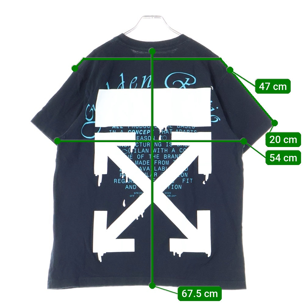 OFF-WHITE(オフホワイト) 20SS Dripping Arrows T-Shirt ドリッピング アロー 半袖Tシャツ ブラック OMAA038R20185005