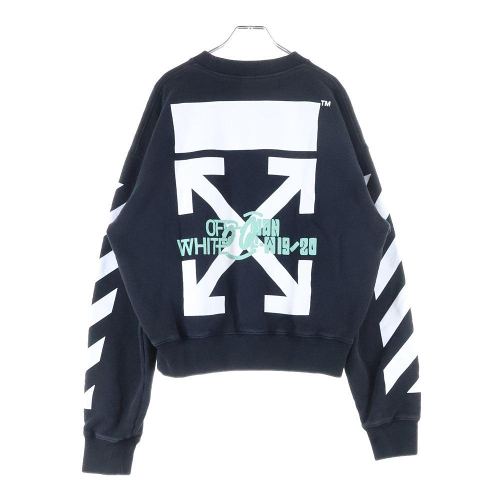 OFF-WHITE(オフホワイト) 19AW アロープリントクルーネックスウェットトレーナー ブラック OMBA035E19E30015